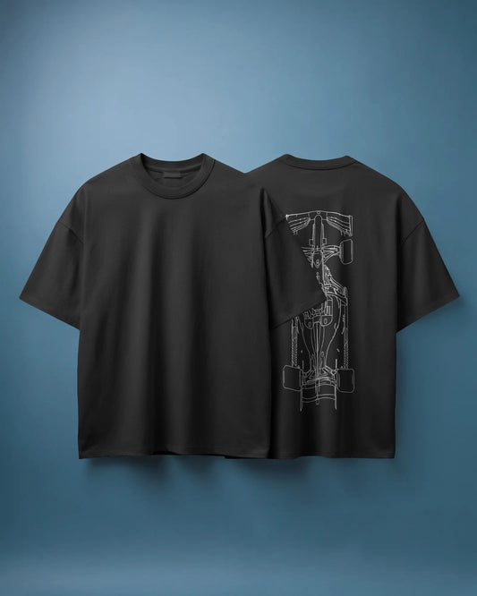 Trackline Racer | Minimal Racing Car Outline T-Shirt