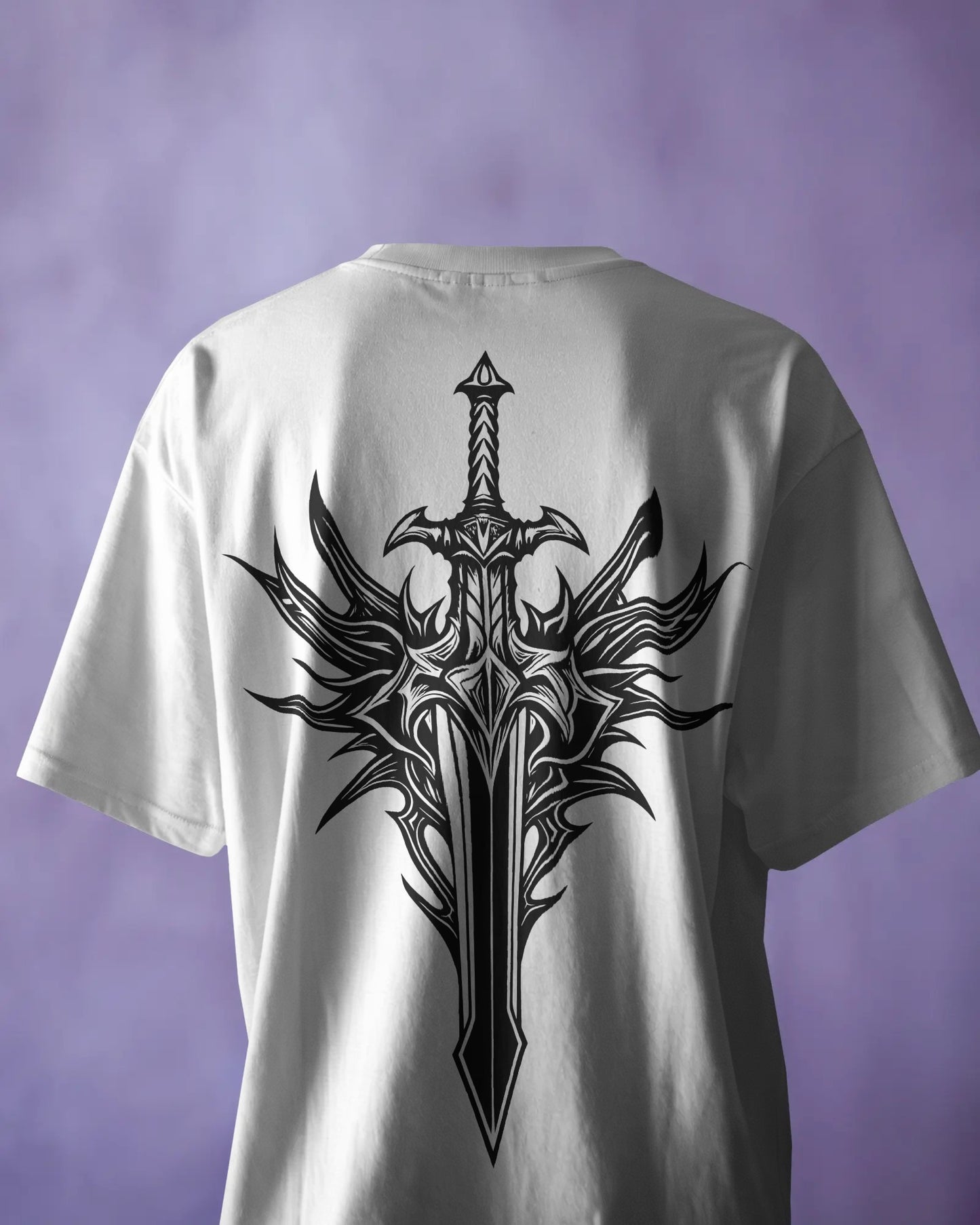 Shadow Balance | Yin Yang Front & Black Sword Back Oversized T-Shirt