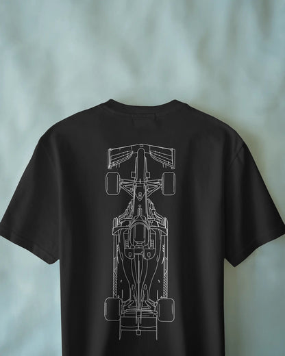 Trackline Racer | Minimal Racing Car Outline T-Shirt