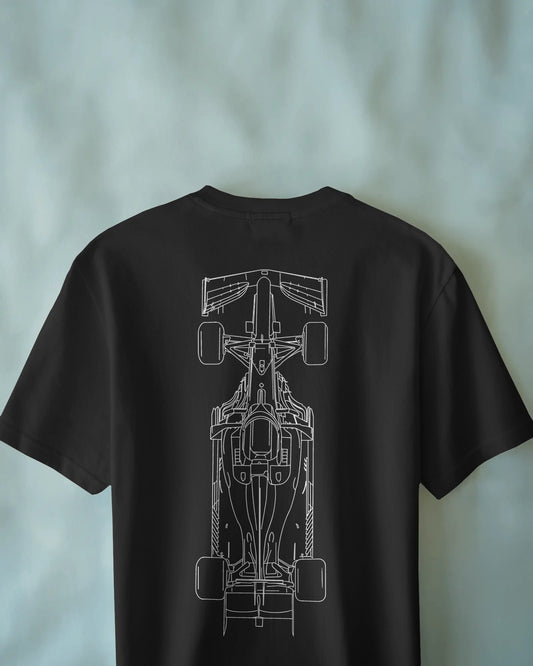 Trackline Racer | Minimal Racing Car Outline T-Shirt