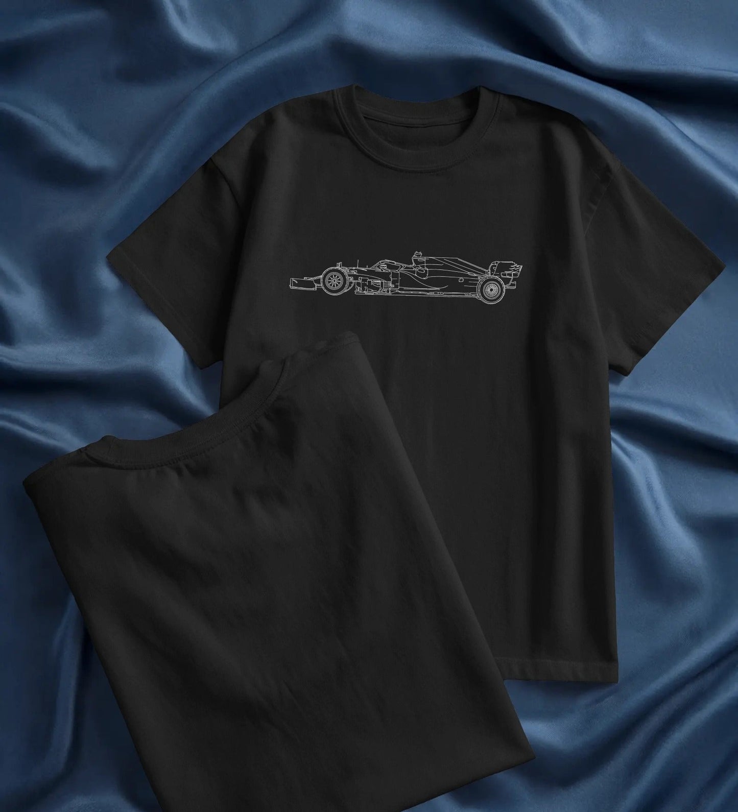 RaceLine Frontside | Minimal Racing Car Outline T-Shirt